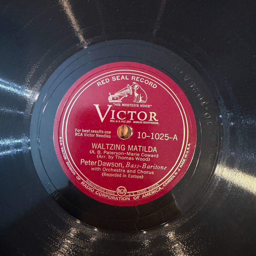 Peter Dawson Waltzing Matilda Maori Poi Song Victor Red Seal 78 RPM Tested